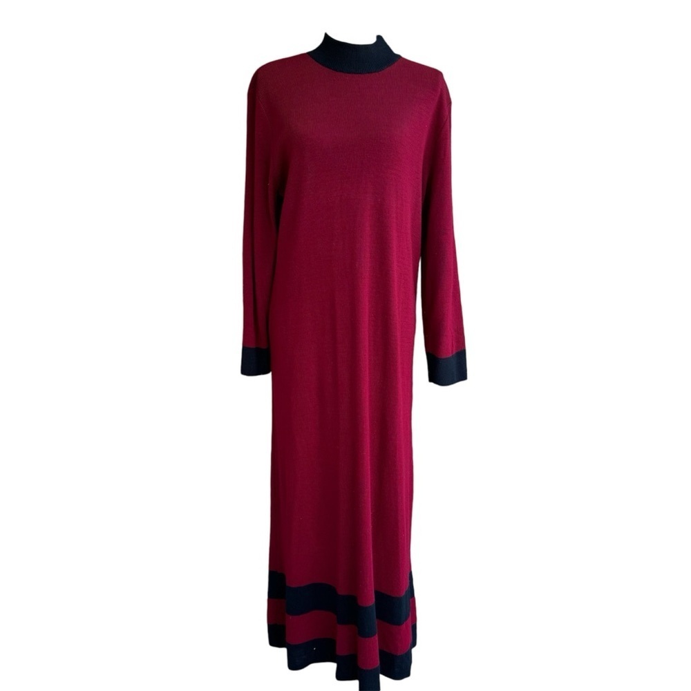 Lennie Petites for Nina Leonard Red Sweater Dress